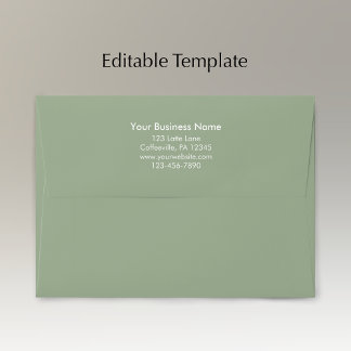 Enveloppe Moderne Simple Vert Sauge Affaires Personnalisées