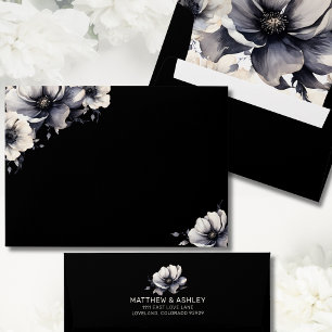 Enveloppe Moderne unique tendance élégant Mariage floral noi