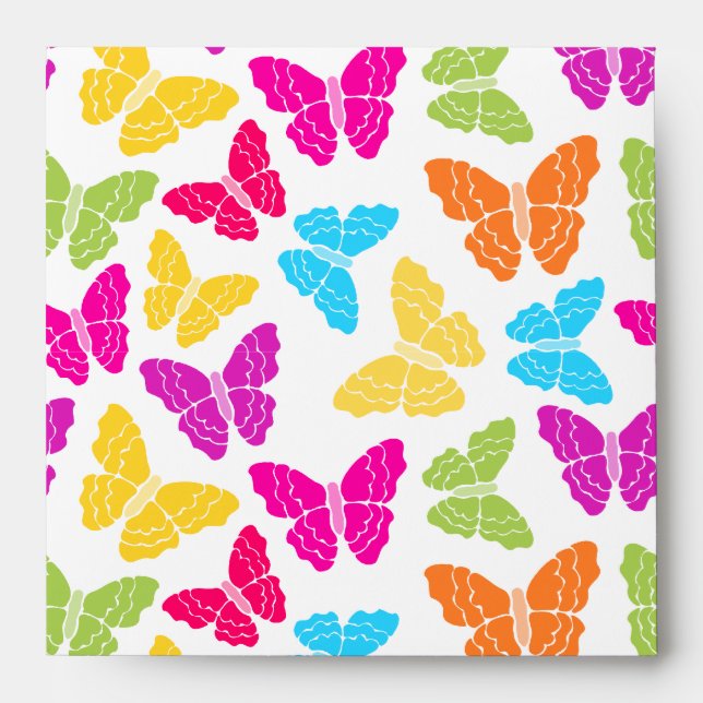 Enveloppe Moderne Vibrant Arc-en-ciel Butterfly mûre Motif (Devant)