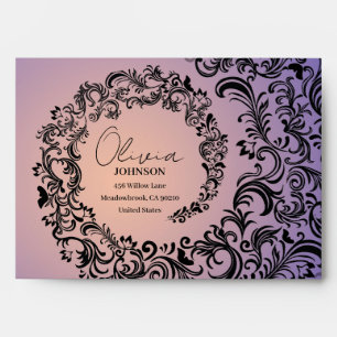 Enveloppe Moderne violet luxueux Damas