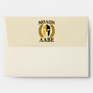 Enveloppe Molon Labe Laurels en Masque Spartiate Accent beig