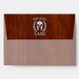 Enveloppe Molon Labe Spartan Warris Laurels Chro Wood Print