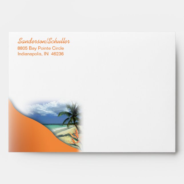 Enveloppe Monika Save the Date Hawaii Mariage Faire-part (Devant)