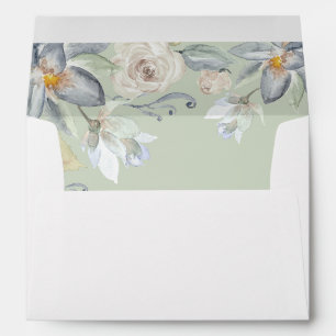 Enveloppe Monnaie verte & Flore blanche - Monnaie