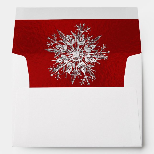 Enveloppe Monogram & Snowflake - Red/Silver (Dos (Bas))