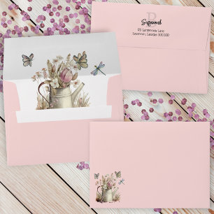 Enveloppe Monogramme à occasion spéciale florale rustique su