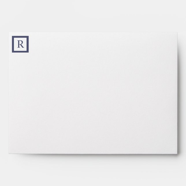 Enveloppe Monogramme acier Arbre bleu 5x7 (Devant)