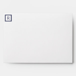 Enveloppe Monogramme acier Arbre bleu 5x7