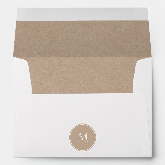 Enveloppe Monogramme Arrière - plan papier Kraft (Dos (Bas))