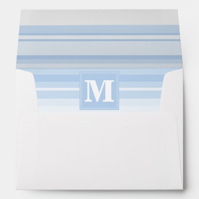 Enveloppe Monogramme Bande bleue de bébé (Dos (Bas))