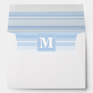 Enveloppe Monogramme Bande bleue de bébé