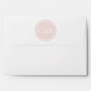 Enveloppe Monogramme blanche, Rosée Rosée