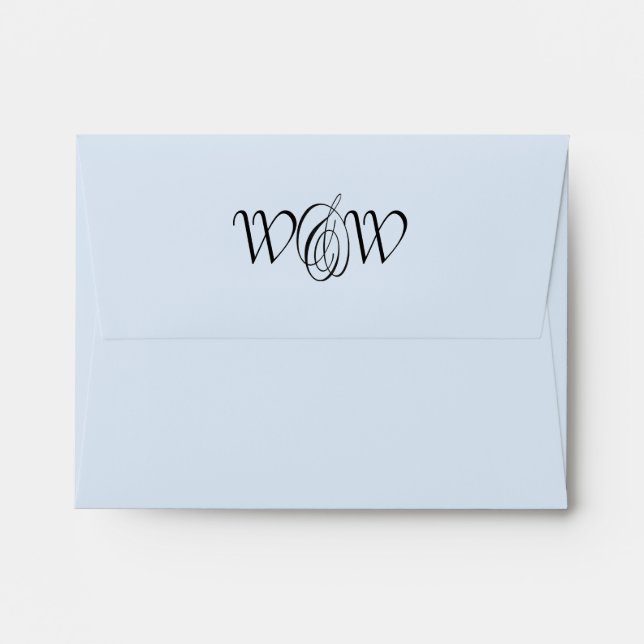 Enveloppe Monogramme Bleu (Dos (Haut rabat))
