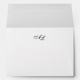 Enveloppe Monogramme classique Noir et blanc Mariage traditi