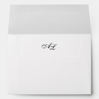 Enveloppe Monogramme classique Noir et blanc Mariage traditi