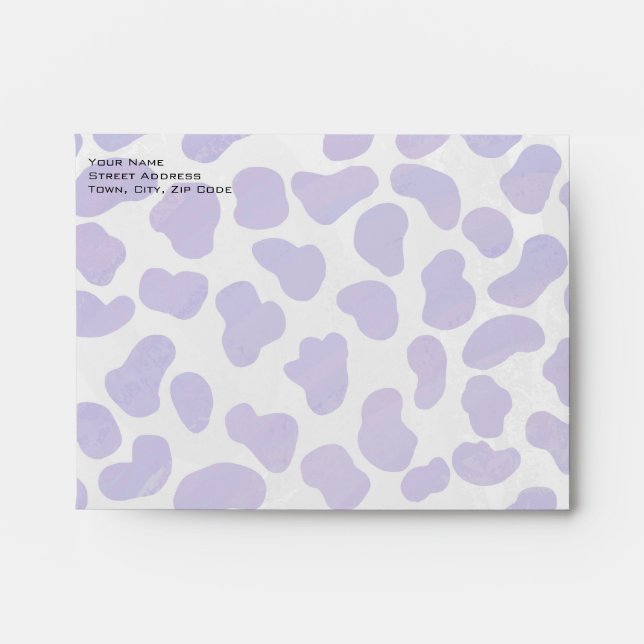 Enveloppe Monogramme Dalmatien violet et blanc (Devant)