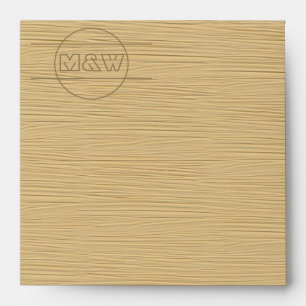 Enveloppe Monogramme de grains de bois chaud