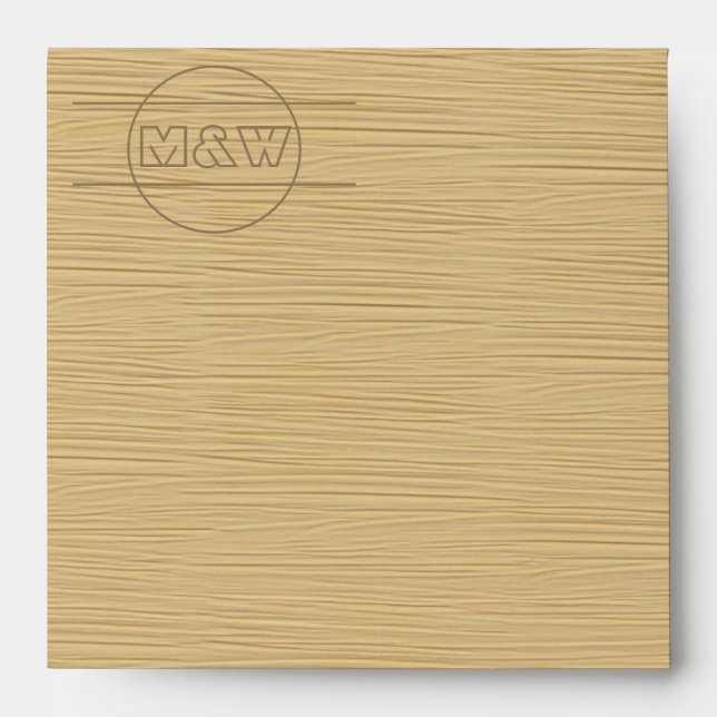 Enveloppe Monogramme de grains de bois chaud (Devant)