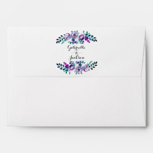 Enveloppe Monogramme de Mariage à la menthe et violet