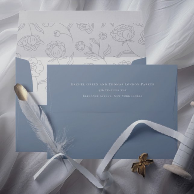 Enveloppe Monogramme de mariage élégant et simple d'adresse  (Elegant Simple Return Address Wedding Monogram Envelope)