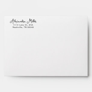 Enveloppe Monogramme de nom de script simple moderne aligné
