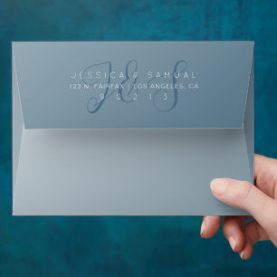 Enveloppe Monogramme de script pour mariage, fête de mariage
