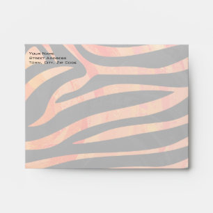 Enveloppe Monogramme de zèbre orange et noir
