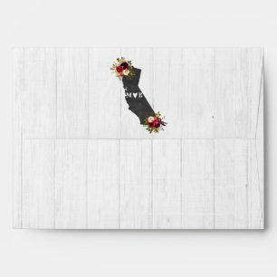 Enveloppe Monogramme du Mariage Floral Rustique de Californi