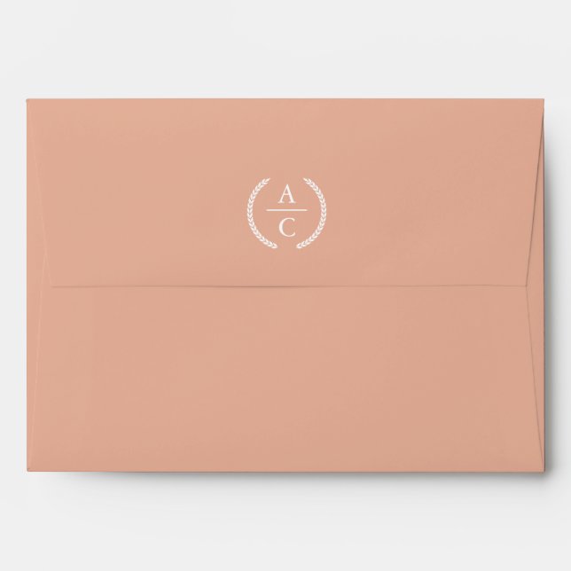 Enveloppe monogramme élégante pour la pêche (Dos (Haut rabat))