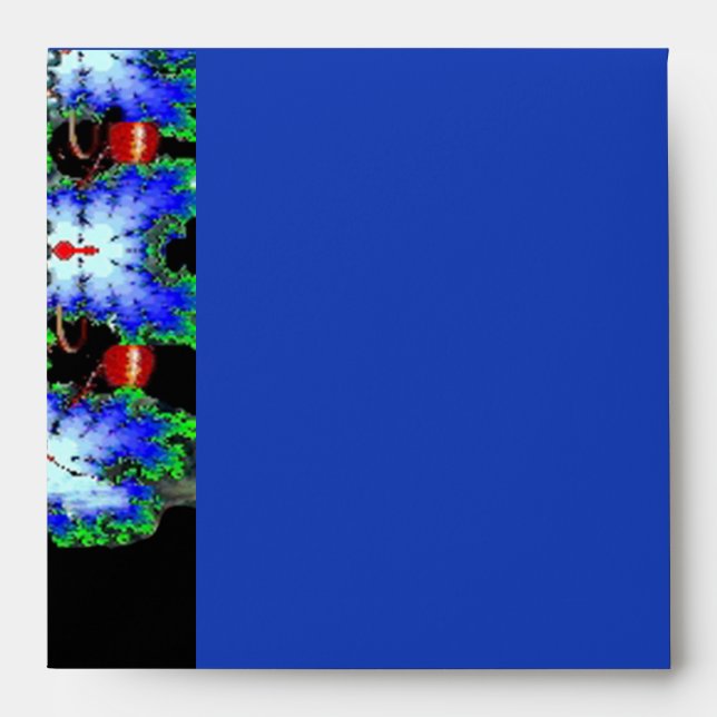 Enveloppe MONOGRAMME ÉPHÉMÉRAL noir blanc bleu rouge rubis (Devant)