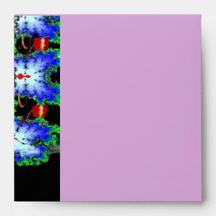 Enveloppe MONOGRAMME ÉPHÉMÉRAL noir violet bleu rouge rubis