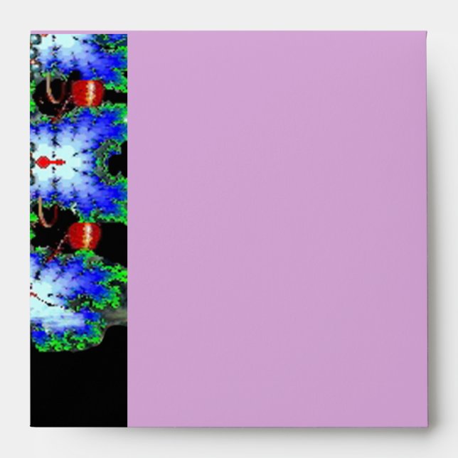 Enveloppe MONOGRAMME ÉPHÉMÉRAL noir violet bleu rouge rubis (Devant)