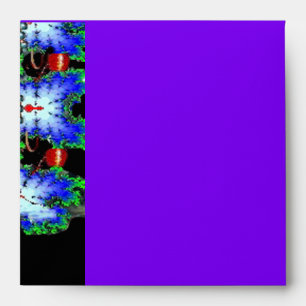 Enveloppe MONOGRAMME ÉPHÉMÉRAL noir violet bleu rouge rubis
