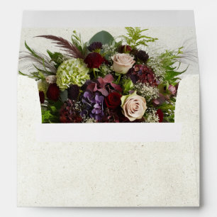 Enveloppe Monogramme, Fleurs sauvages et ruban - Mariage pru