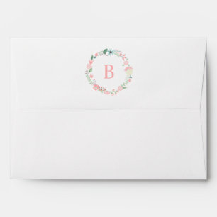 Enveloppe Monogramme floral délicieux de couronne