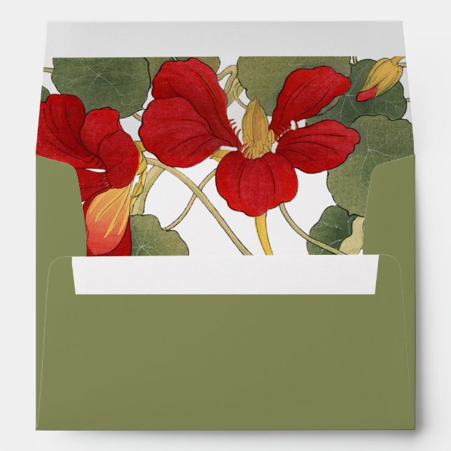 Enveloppe Monogramme Floral Moderne Brûlé Orange (Dos (Bas))