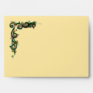 ENVELOPPE MONOGRAMME FLORENTINE FLORALE DE SCEAU BROWN DE CI