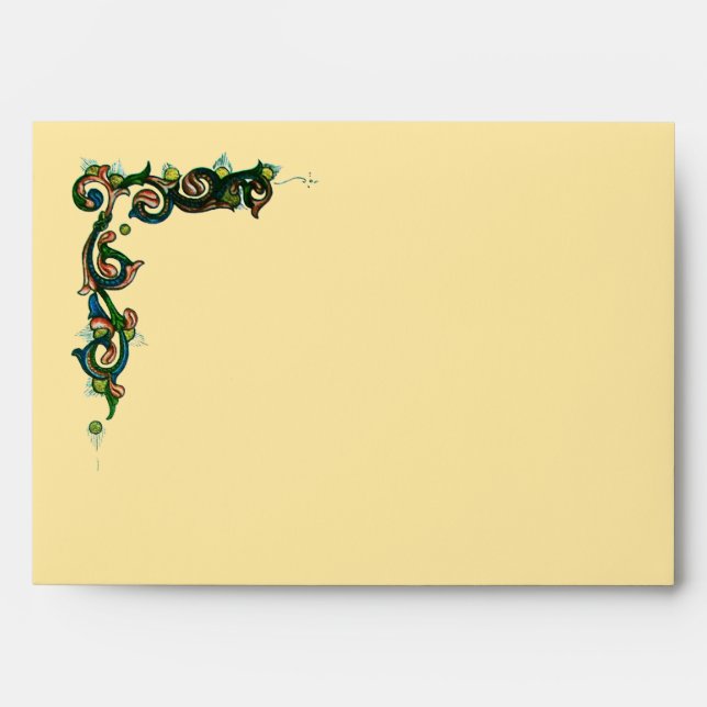 ENVELOPPE MONOGRAMME FLORENTINE FLORALE DE SCEAU BROWN DE CI (Devant)