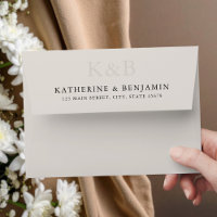 Monogramme ivoire moderne Mariage minimaliste