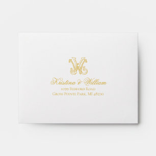 Enveloppe monogramme KW ou monogramme WK de l'enveloppe de r