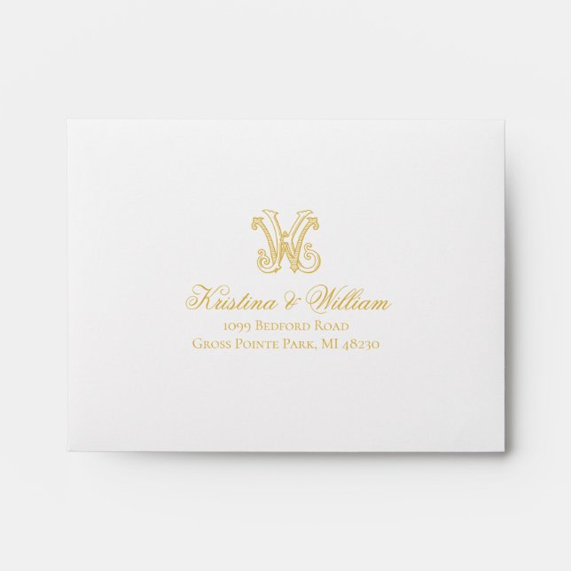 Enveloppe monogramme KW ou monogramme WK de l'enveloppe de r (Devant)