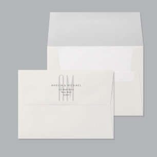 Enveloppe Monogramme Minimaliste Architectural pour Mariage
