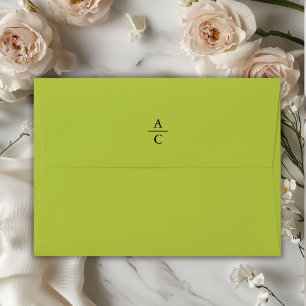 Enveloppe Monogramme minimaliste Élégant Pistache-Vert