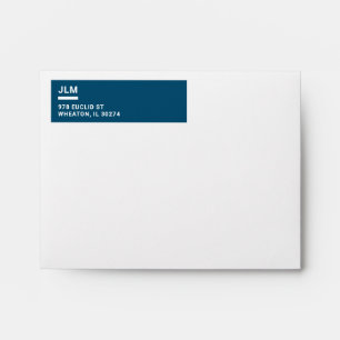 Enveloppe Monogramme minimaliste Gras Marine Bleu Typographi