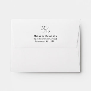 Enveloppe Monogramme moderne 2 Élégant professionnel initial