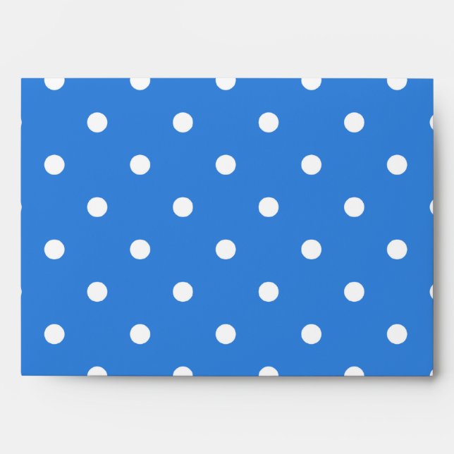 Enveloppe Monogramme Motif Polka bleu et blanc Point.Personn (Devant)