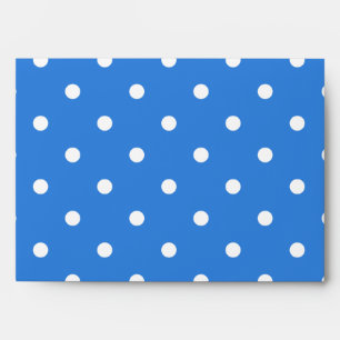 Enveloppe Monogramme Motif Polka bleu et blanc Point.Personn