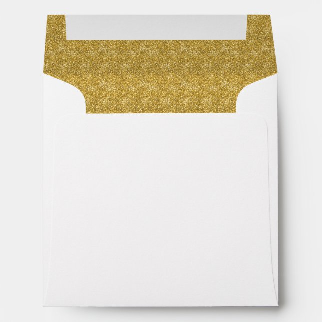 Enveloppe monogramme parties scintillant or (Dos (Bas))