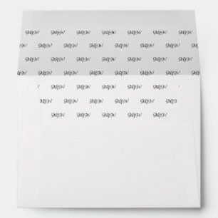 Enveloppe monogramme personnalisé du couple de scripts noirs