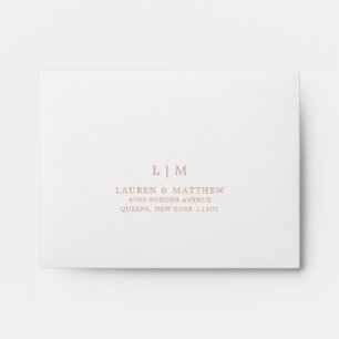 Enveloppe Monogramme rose Rose simple Mariage RSVP élégant